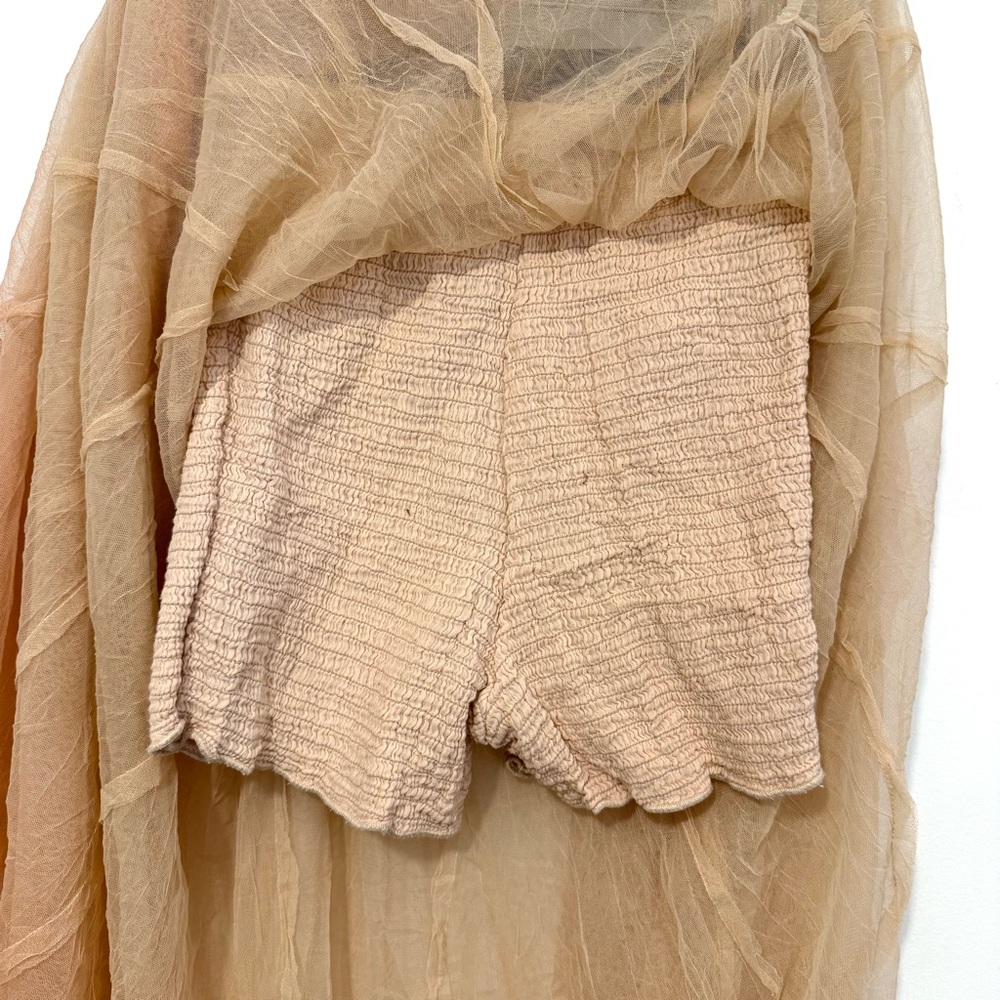 Free People ONE Rhea Tulle Maxi Skirt Ombré Nude Peach Layered Mesh Boho Medium - Picture 7 of 7